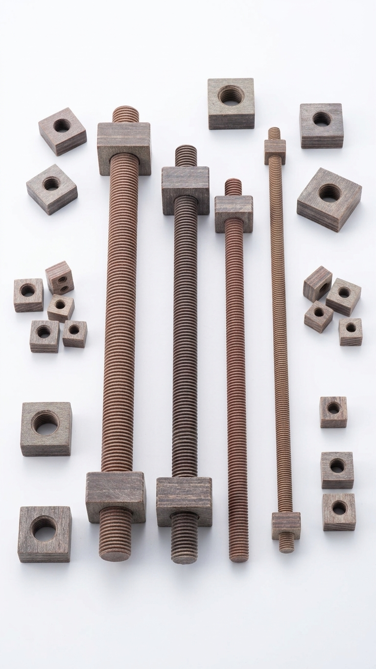 Dendified Wood Threaded Rods & Nuts